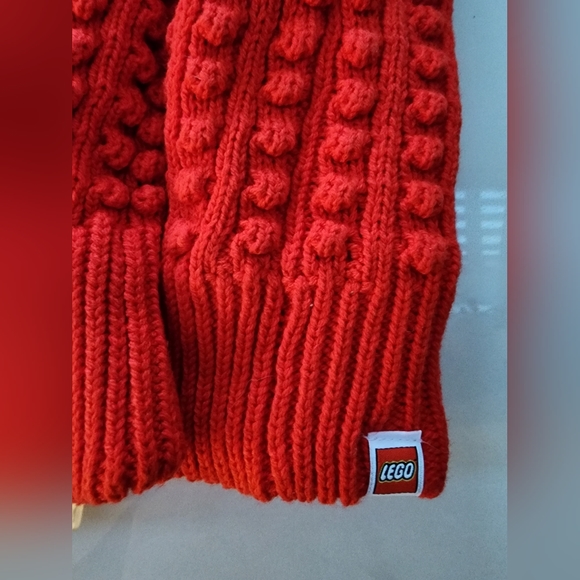 Adult Lego Red Stud Knit Mittens Winter Gloves OSFM - Picture 3 of 5